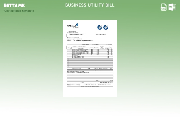 Модерен стил Бугарски Ситигаз шаблон за деловна сметка за гас